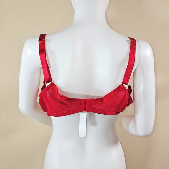 NWT Ann Summers Red Lace Unpadded Bra Full Cup Size 42DD UK, 42D US - Picture 3 of 7